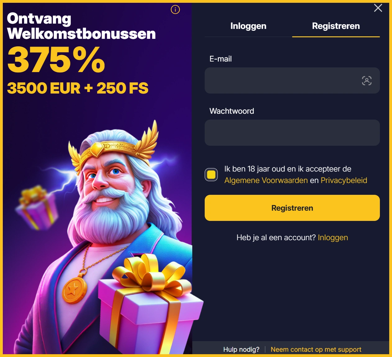 Hoe registreer je bij WinOlympia Casino